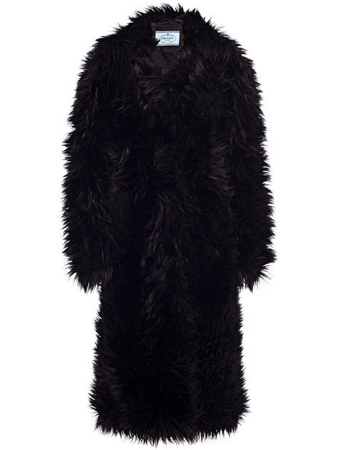 black fur coat prada|Prada coat price.